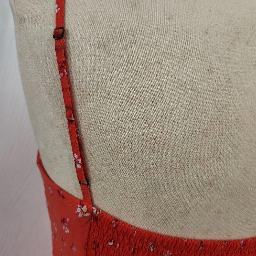 Red Floral Spaghetti Strap Sundress. Gap Medium - Picture 6 of 10